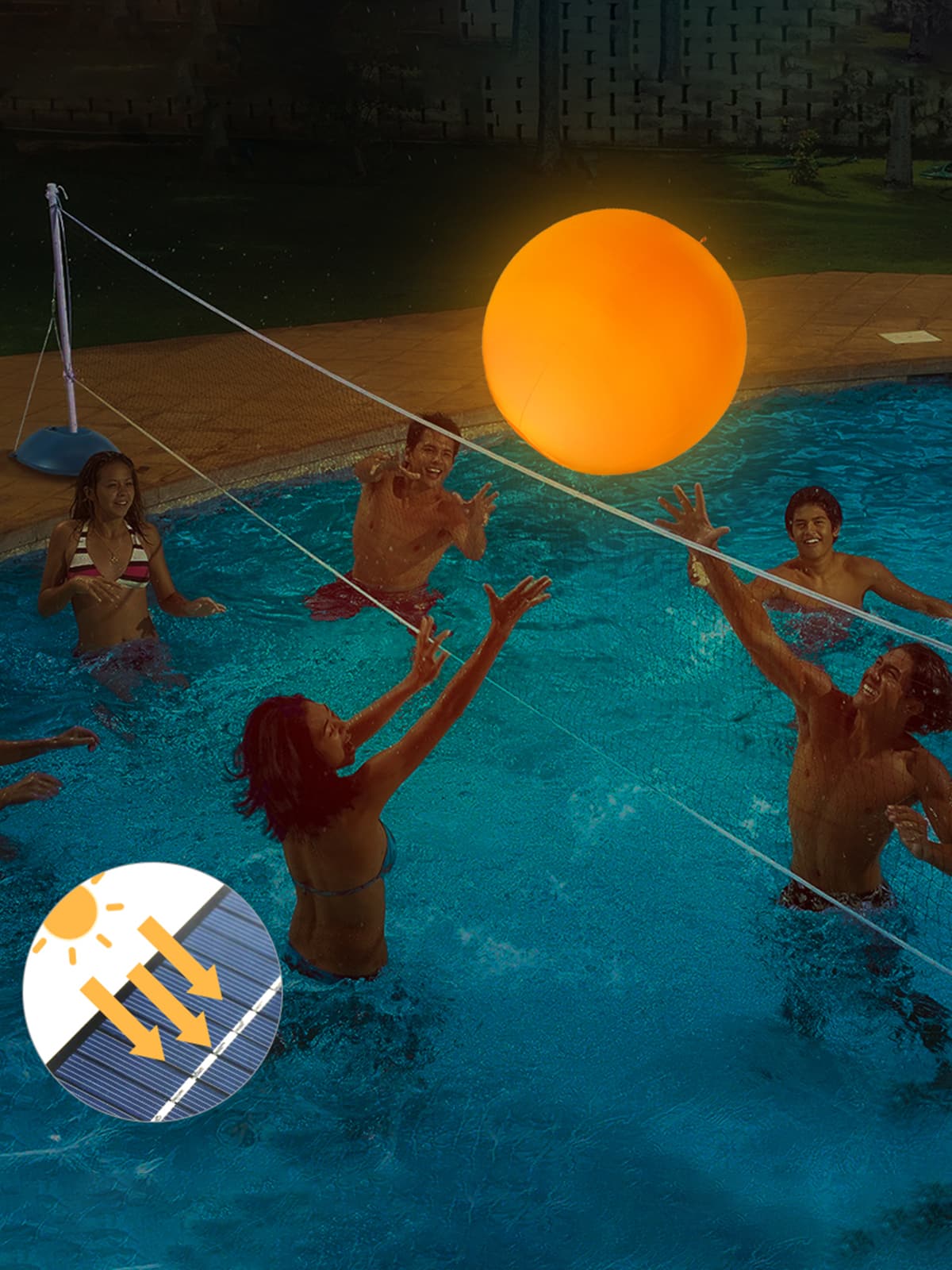 luces flotantes de piscina